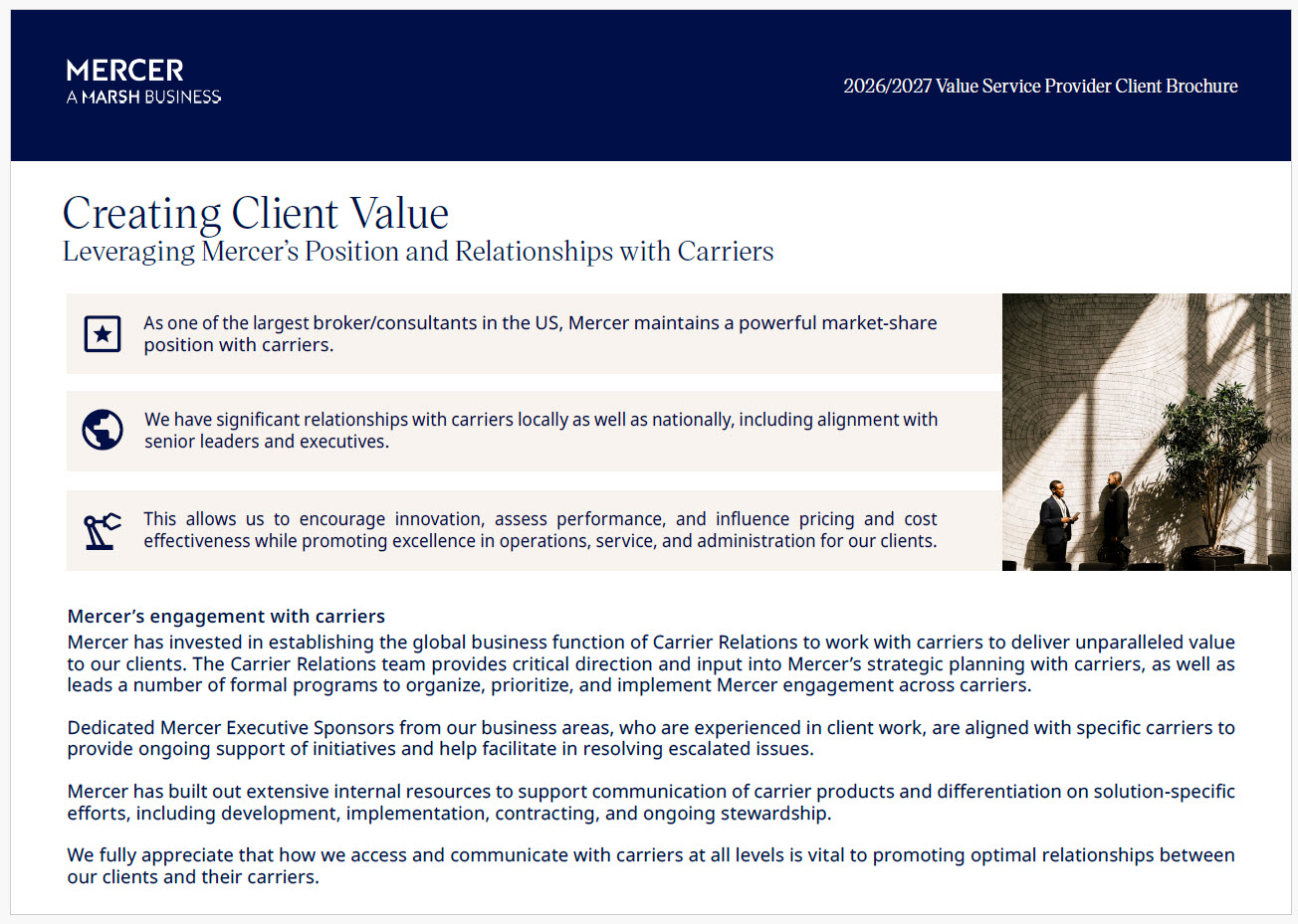 Value Service Provider Brochure